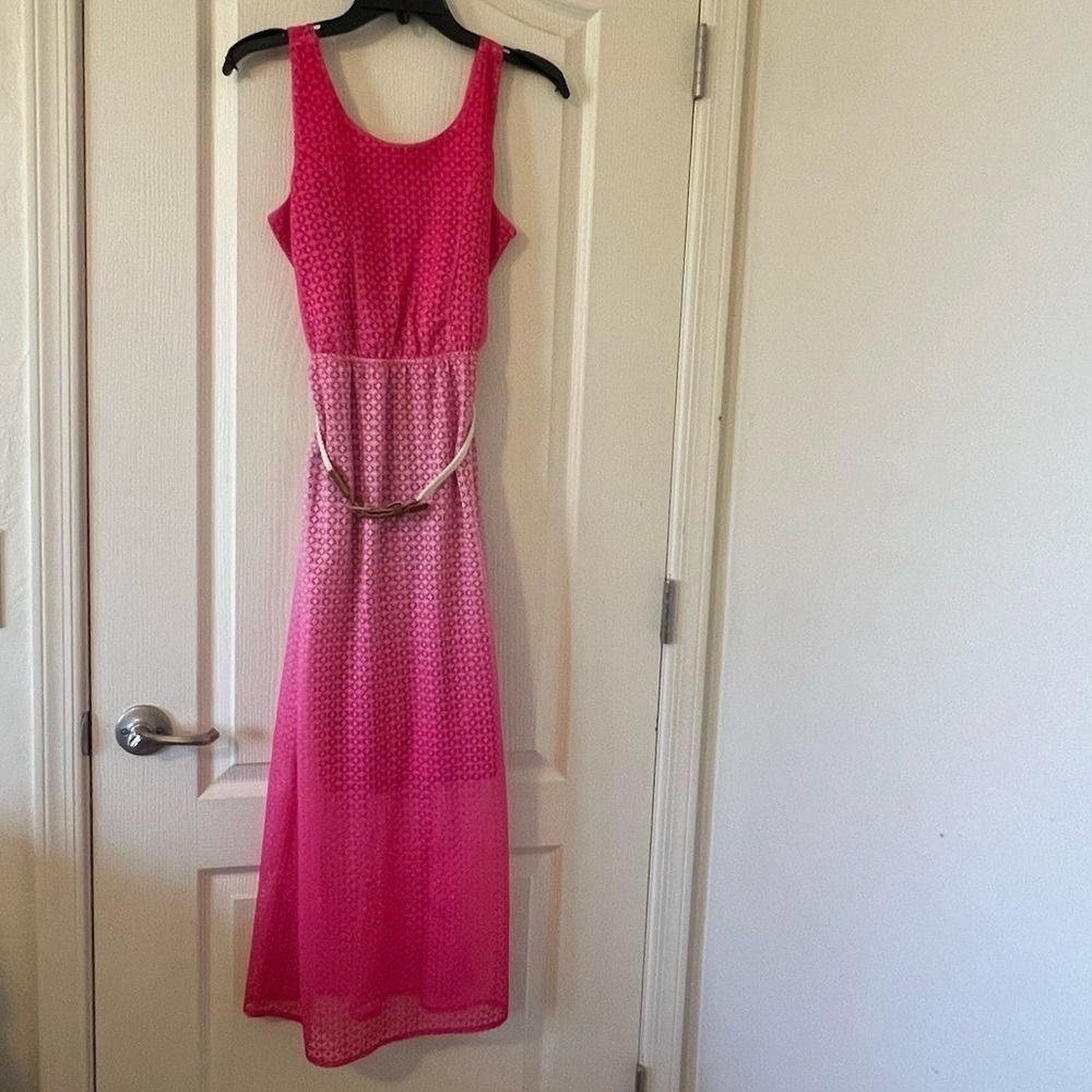 Pink ombré Maxi Sleeveless Dress 16